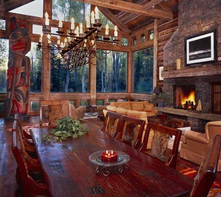 Rustic dining area